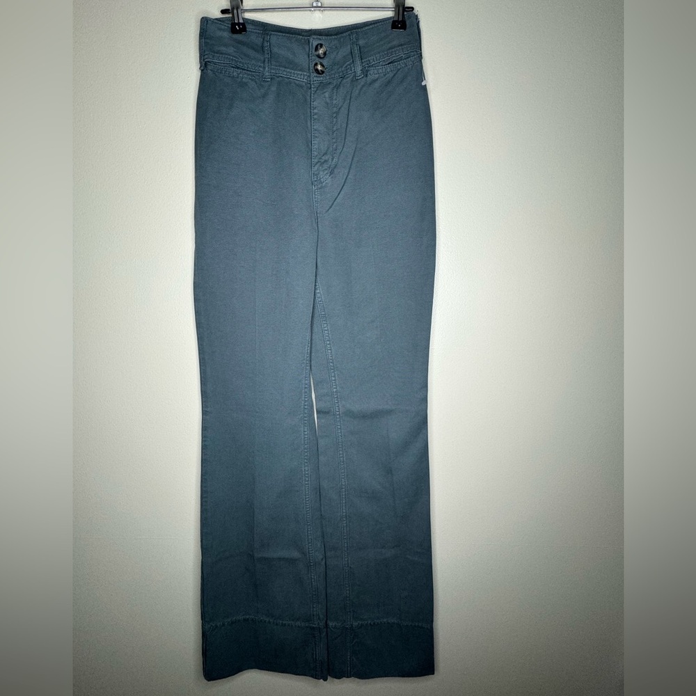 We The Free High Rise Button Up Blue Grey Pants